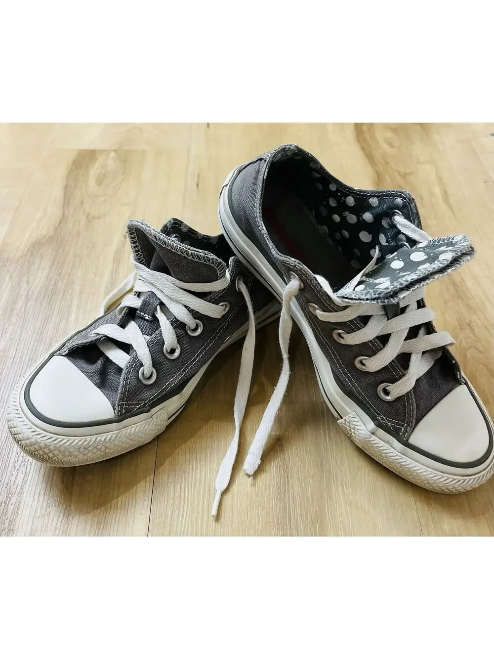 Converse Chuck Taylor All Star Grey Double Tongue Low Top Sneakers Size 5 US